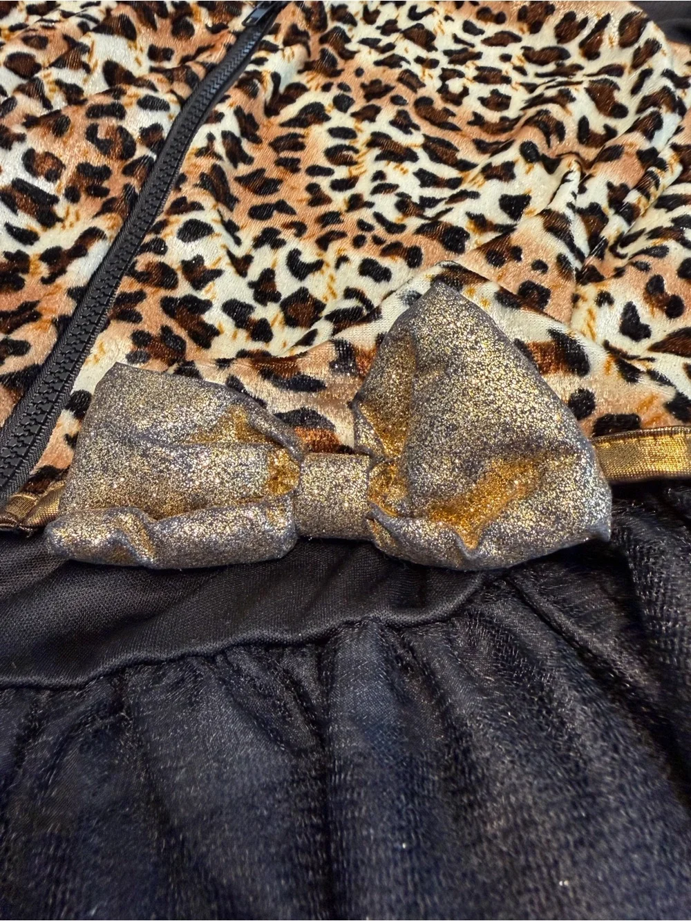 Sassy Spots Leopard Print Costume Girls Size XL Cat Feline Hooded Dress EUC